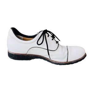 🌴 Walter Genuin Leather White and Black‎ Athletic Gulf Shoes